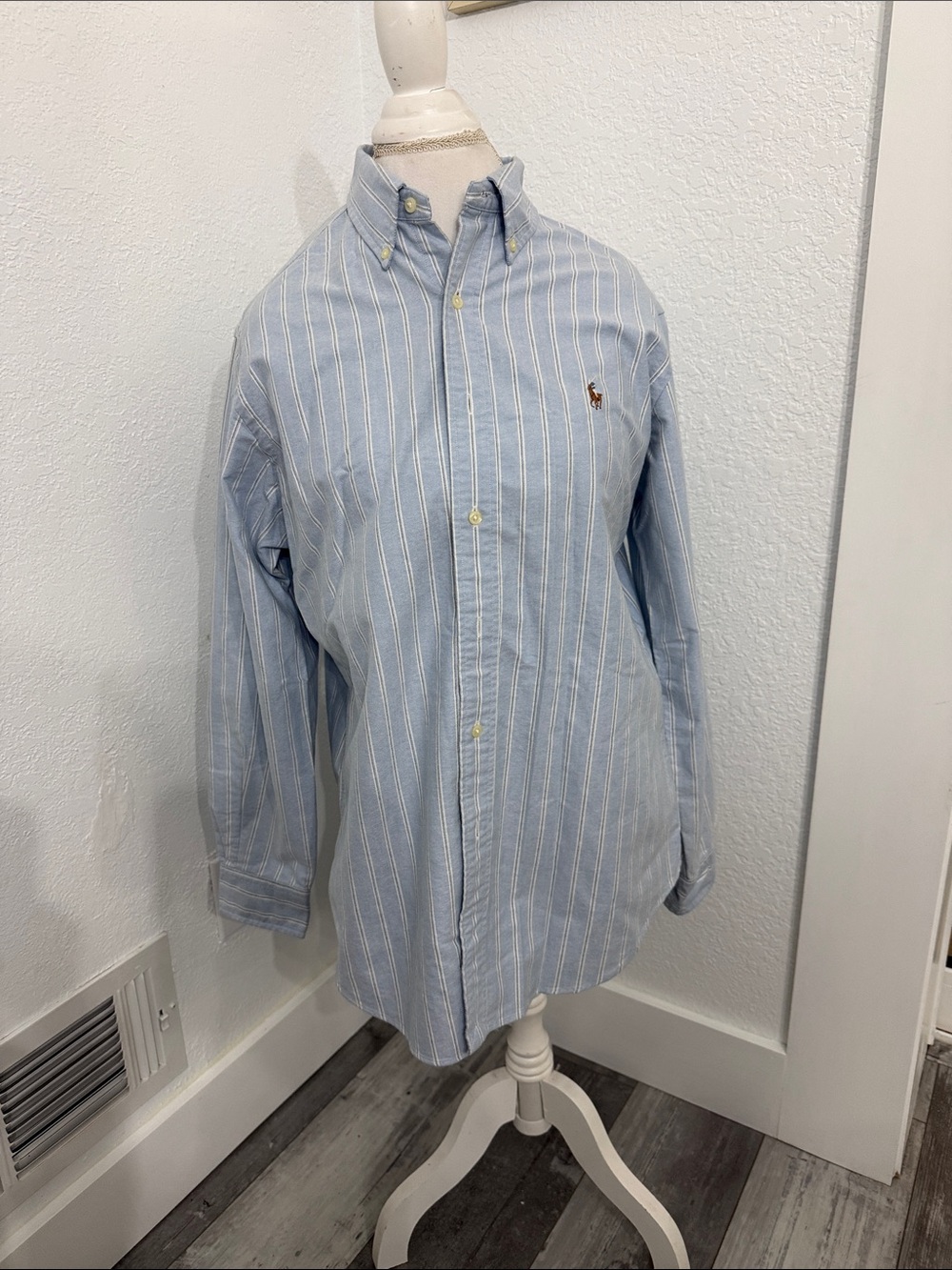 Polo by Ralph Lauren Blue and White Stripe Button-Down Shirt